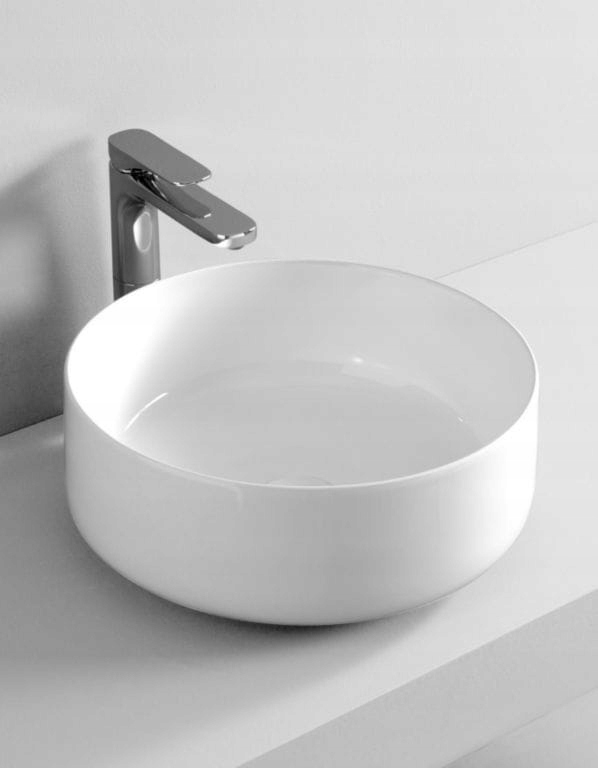 Umývadlo - 16x42cm okrúhle umývadlo koleso, keramická líra