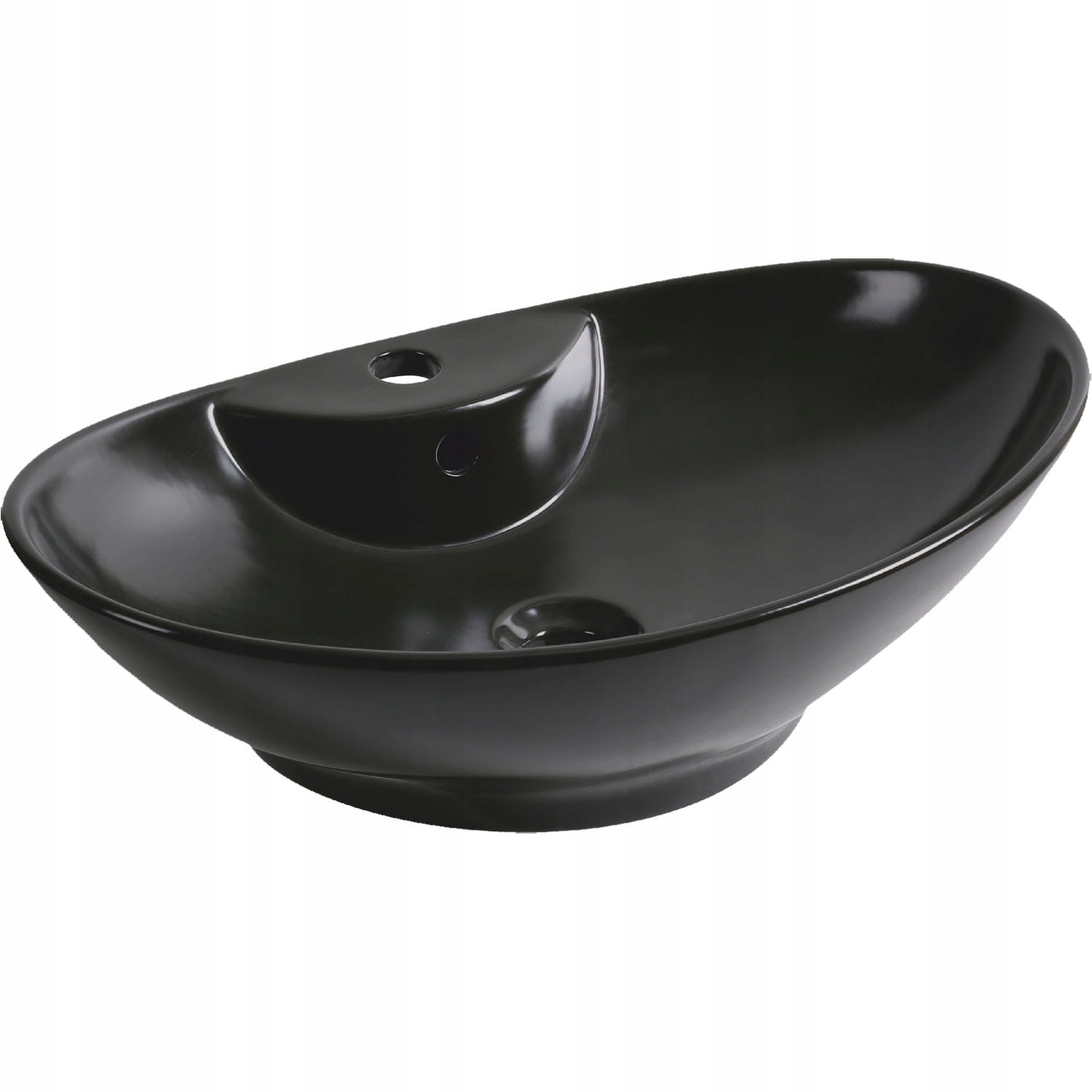 Umývadlo - 58x17cm Washbasin, čierna polotubná loď