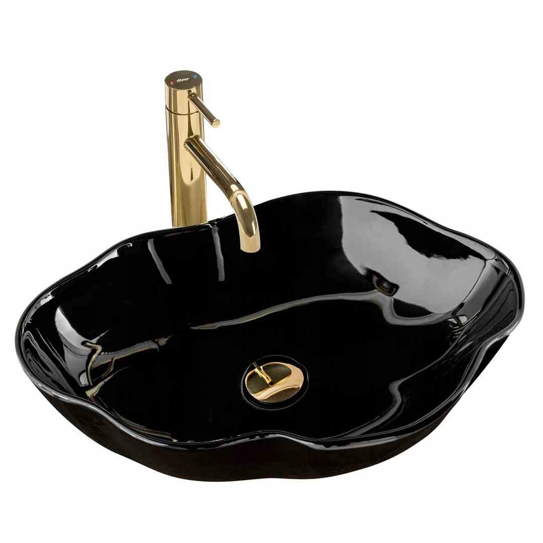 Asymetrické umývadlo -  Pearl Black Shina 51x37x13.