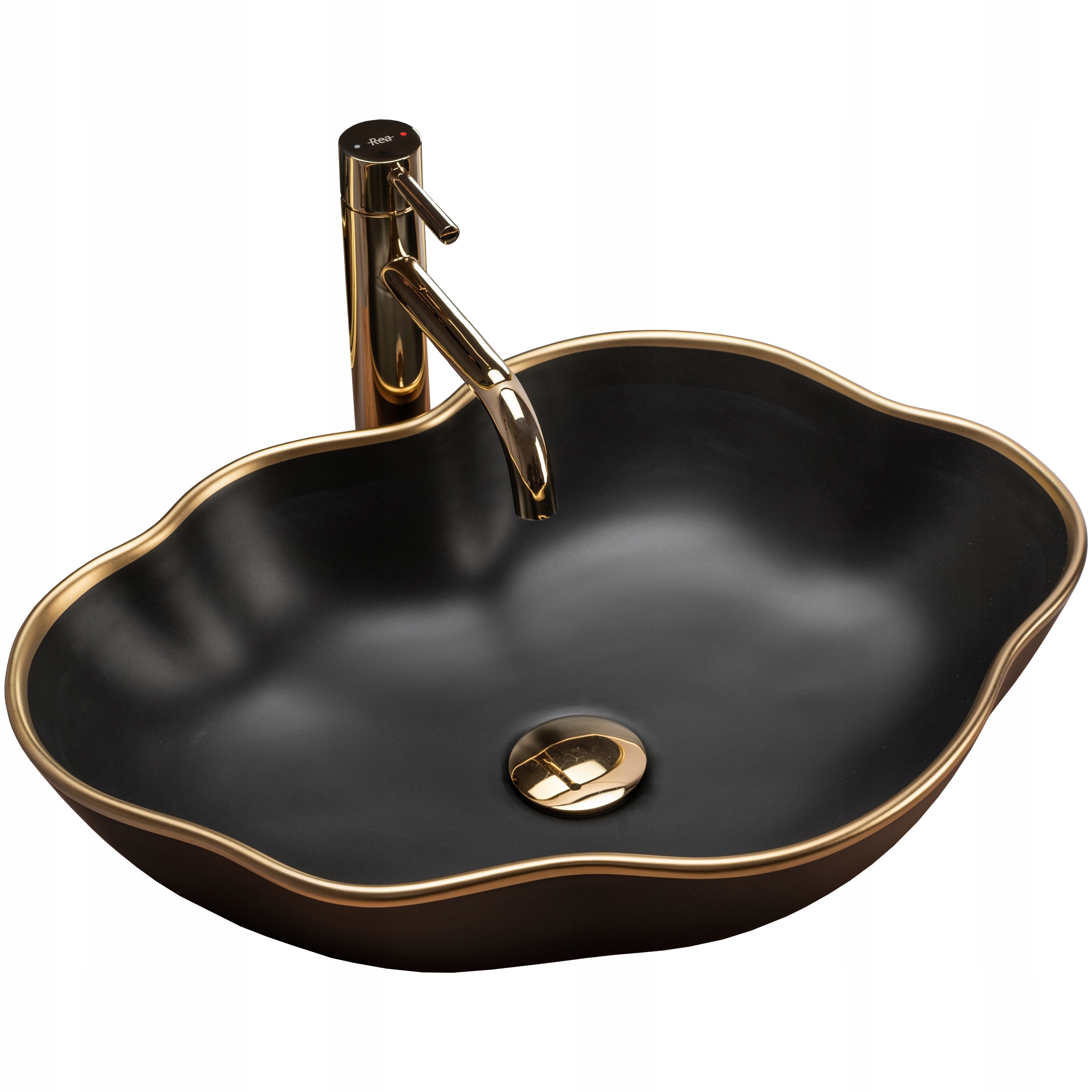 Umývadlo - Keramické keramické umývadlo Pearl Black Gold