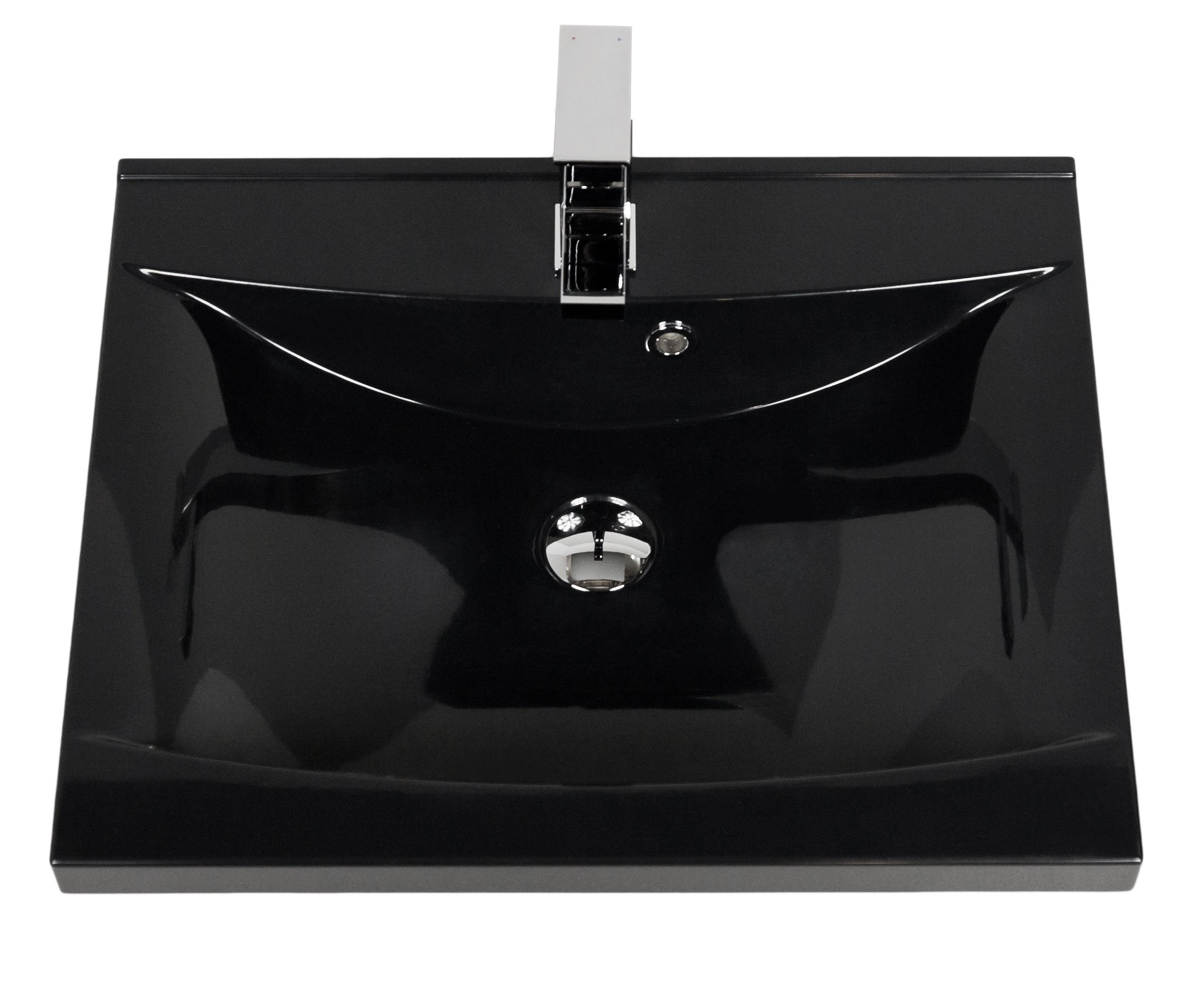 Umývadlo - 60x48 cm obdĺžnikový drez Lucy black-600C