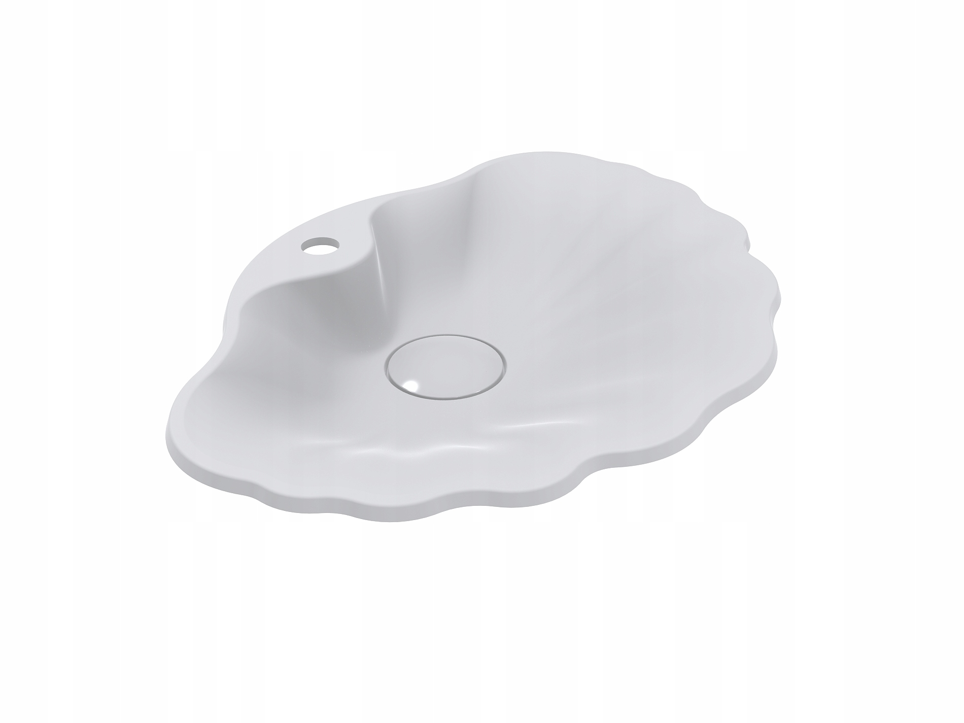 Asymetrické umývadlo -  Matná škrupina -tvare Washbasin 60 cm Miraggio