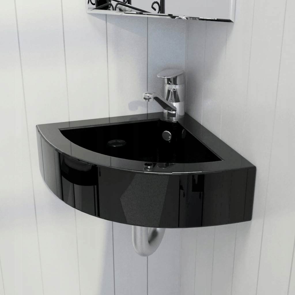 Asymetrické umývadlo -  Washbasin s prenosom, 45 x 32 x 12,5 cm, čierna lu