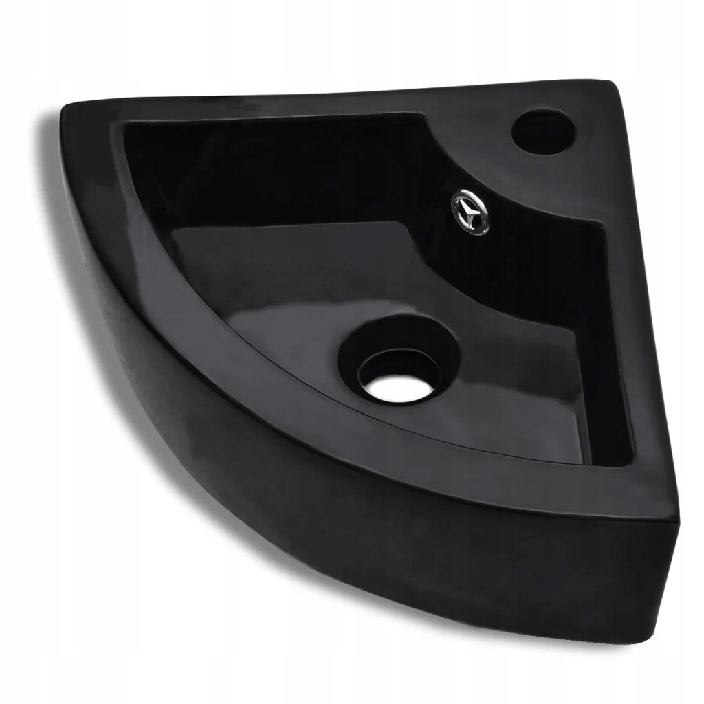 Asymetrické umývadlo -  Washbasin s prenosom, 45 x 32 x 12,5 cm, čierna