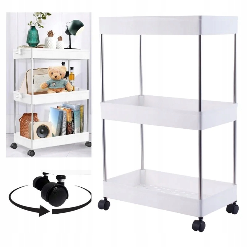 Polička do kúpeľne - Universal Bookcase Cabinet s kolesami CB23