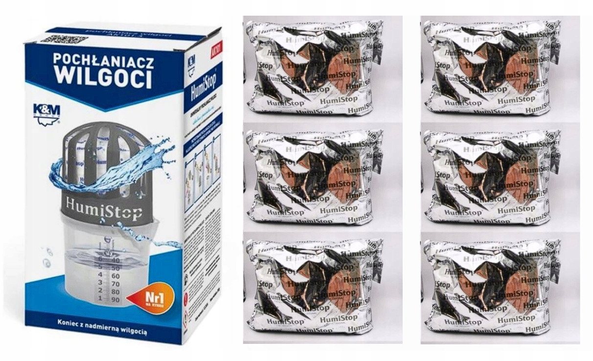 Pohlčovač vlhkosti - Zariadenie +vložky absorbéra vlhkosti x 5 ks