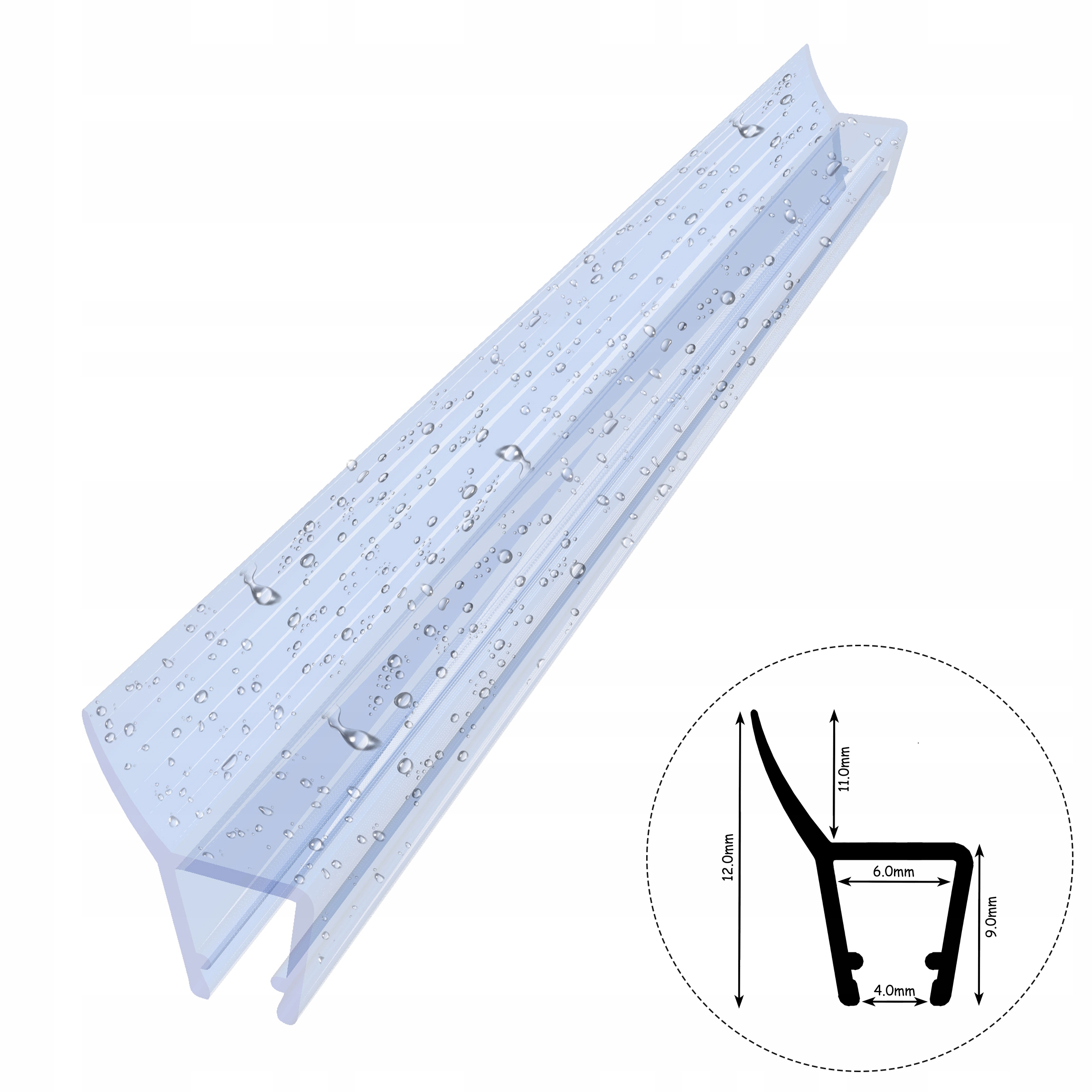 Tesnenie pre sprchovú skrinku D07 4 mm-6 mm 200 cm