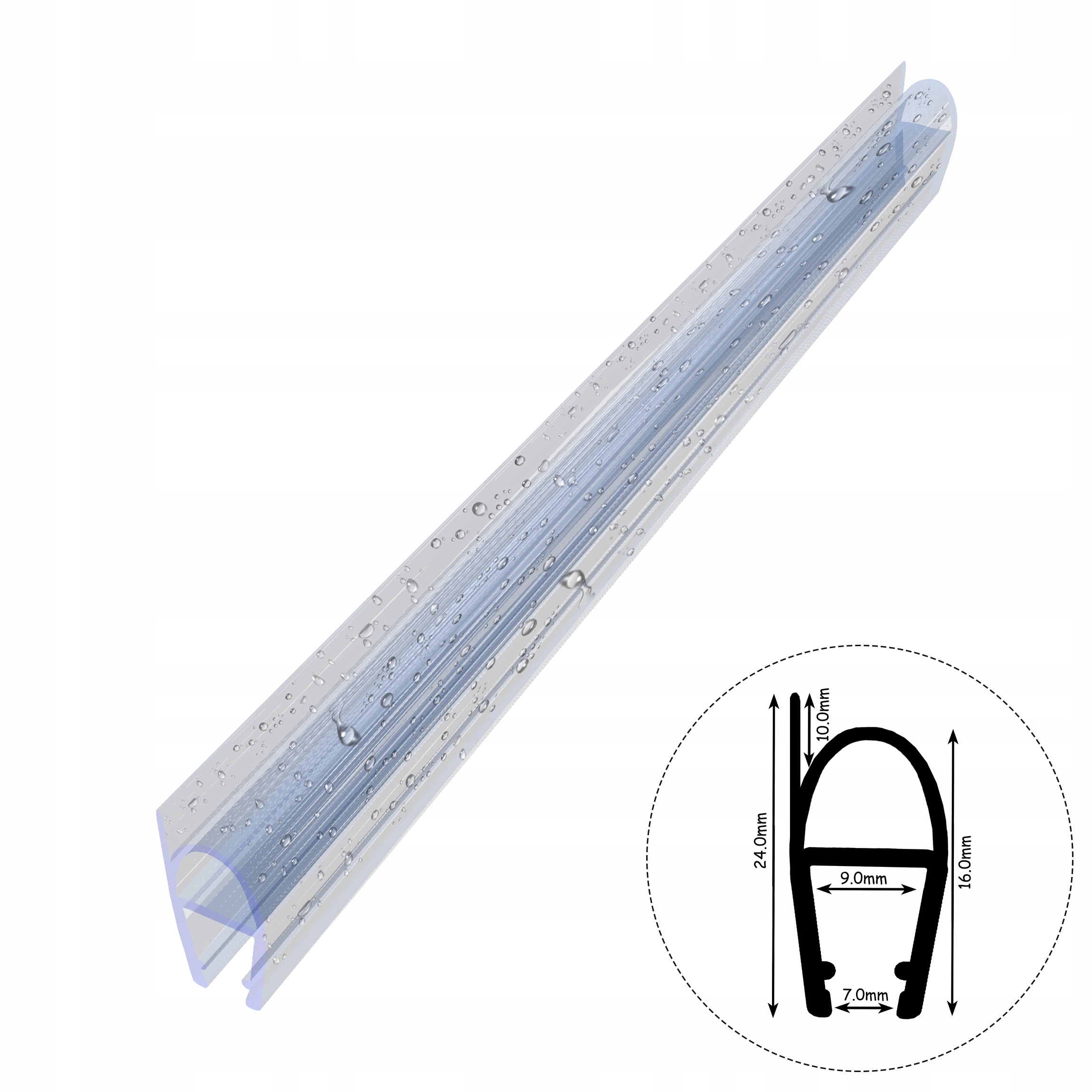 Tesnenie pre sprchovú skrinku D13 7 mm-9 mm 200 cm