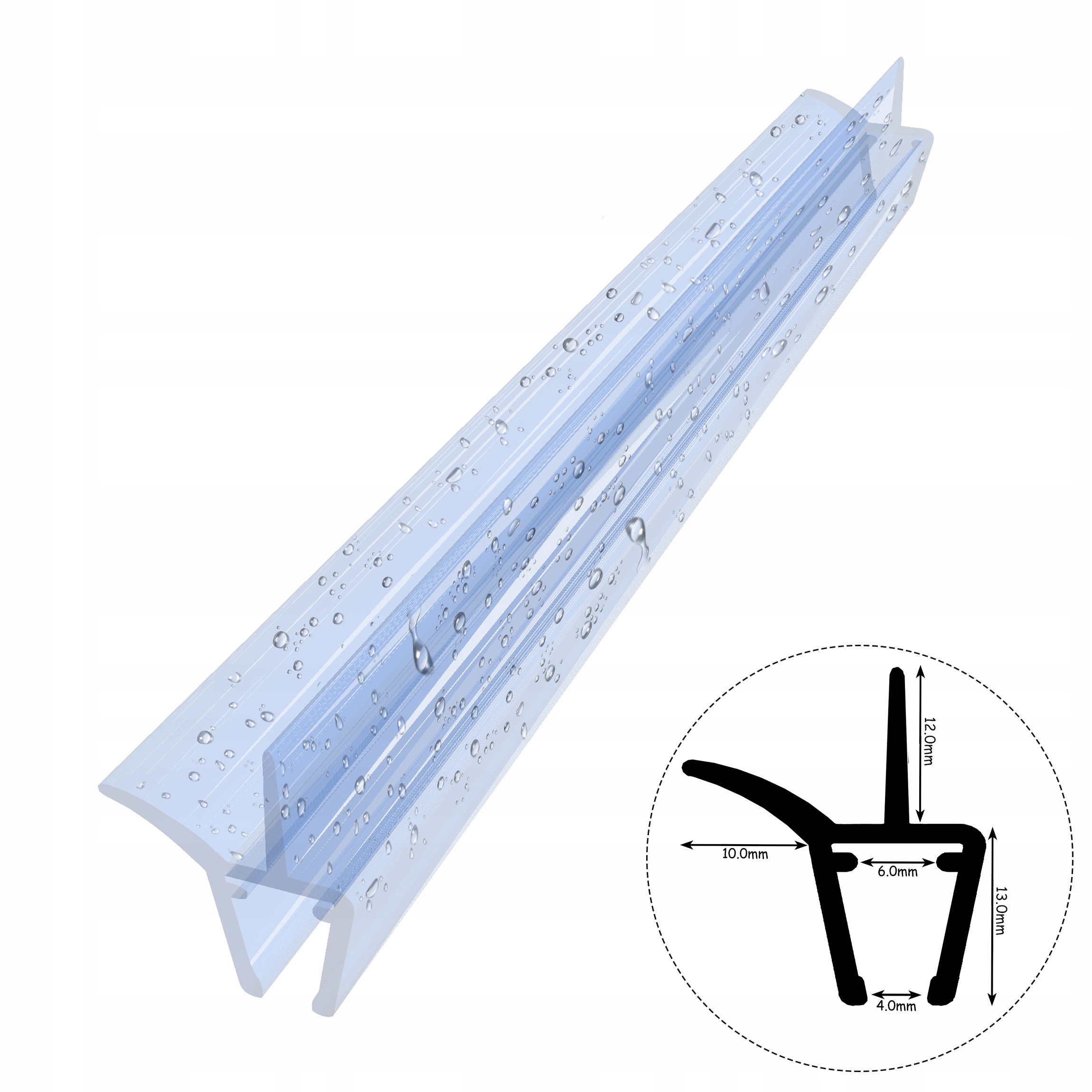 Tesnenie pre sprchovú skrinku D19 4 mm-6 mm 110 cm