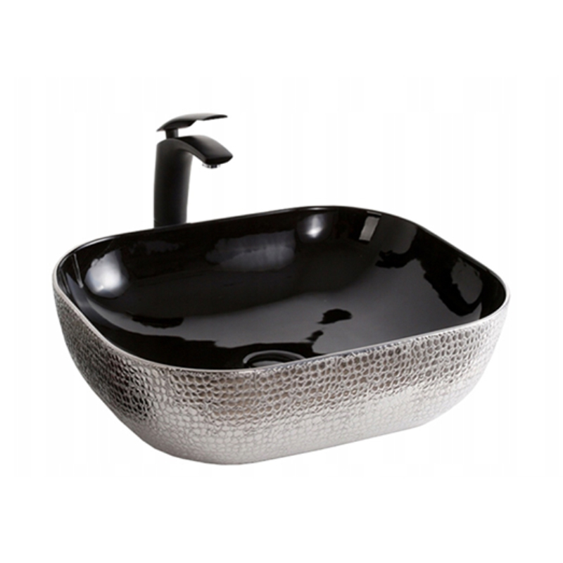 Umývadlo - Veldman Ceramic Basin Tokio čierna a striebro