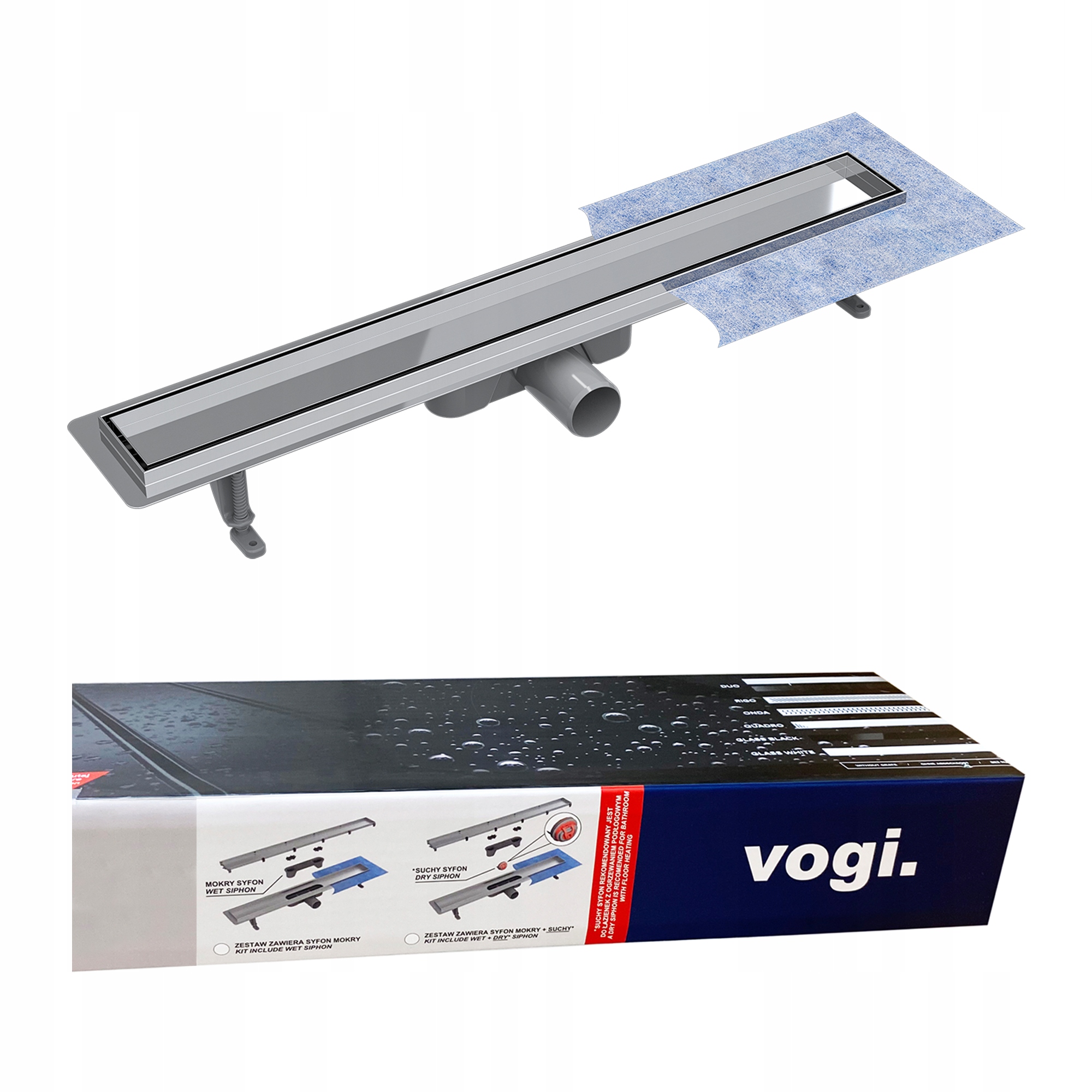 Sprchový žľab odtok - Lineárny výtok VGOS Duo pre dosku - 50 cm