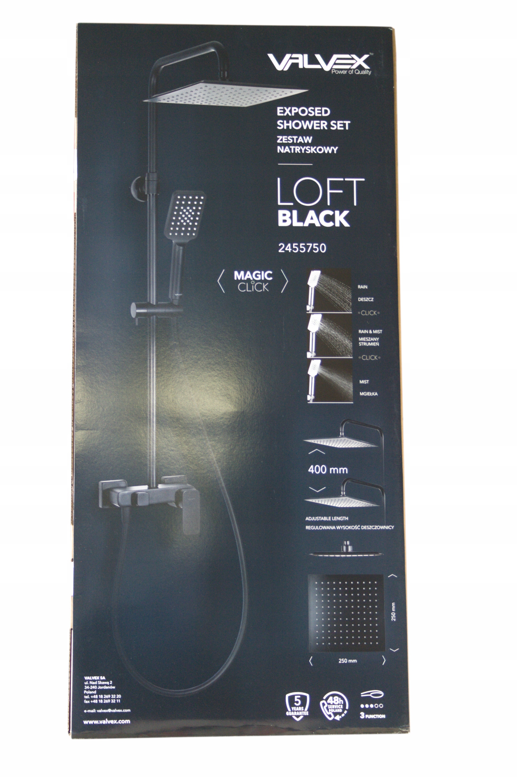 Sprchová súprava - VALVEX Loft Black Sprchovací kút s batériou 2455750