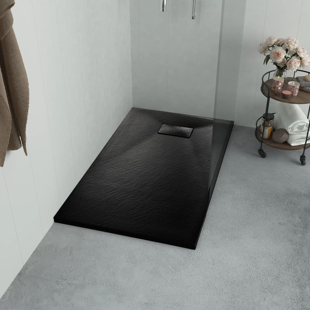 Sprchová vanička - Vidaxl Shower Tray, SMC, čierna, 100 x 80