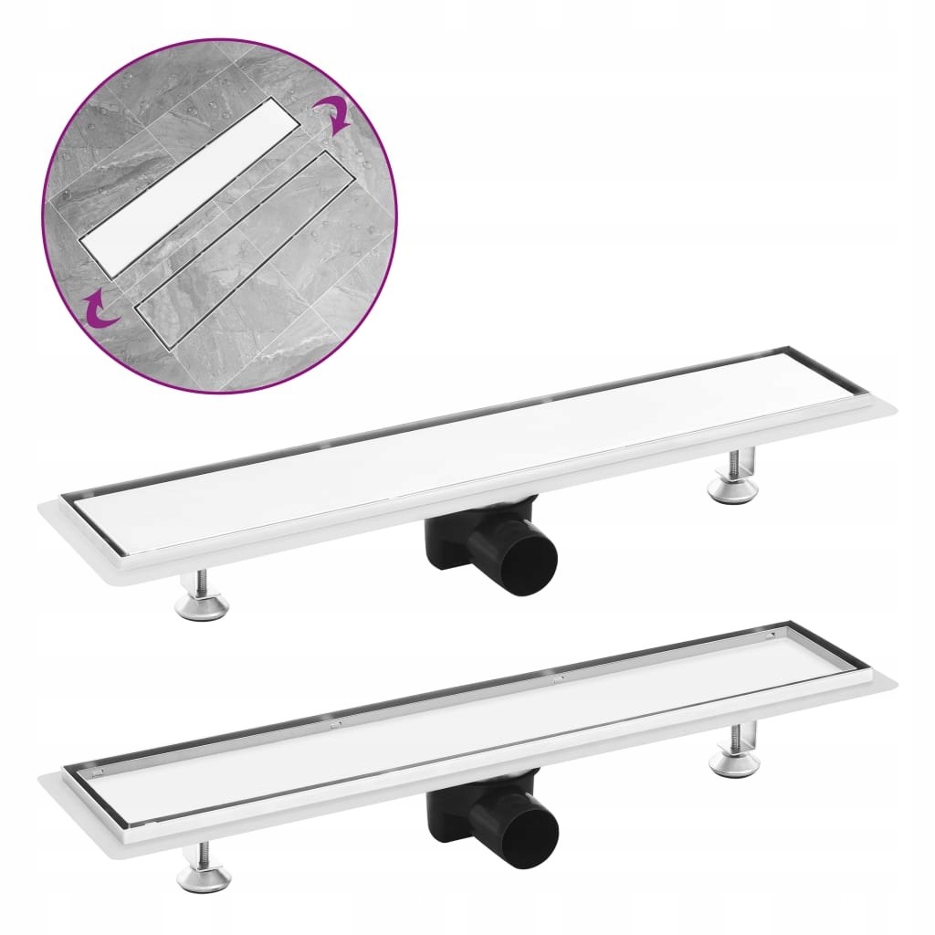 Sprchový žľab odtok - Vidaxl Drain s krytom 2-W-1, 63x14 cm, stal Nir
