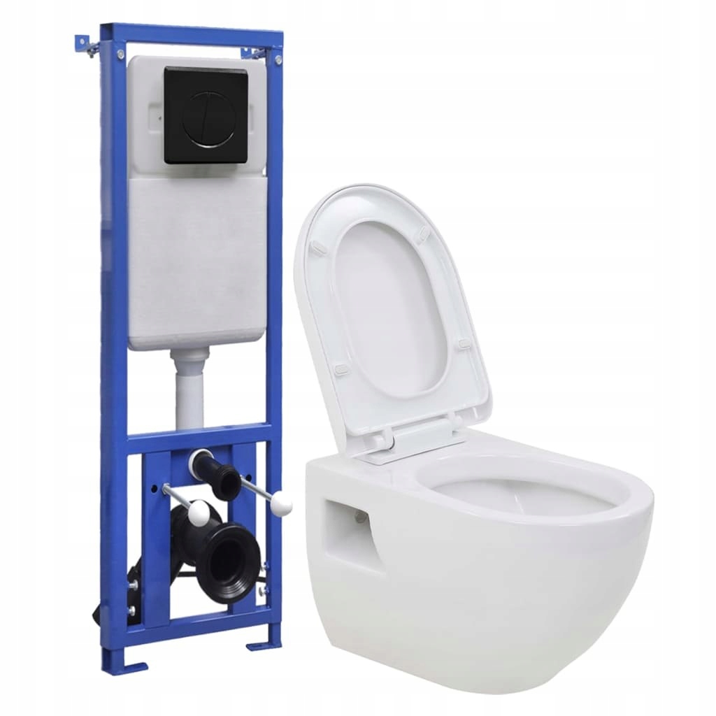 WC misa - Zavesená keramická toaleta, čierna