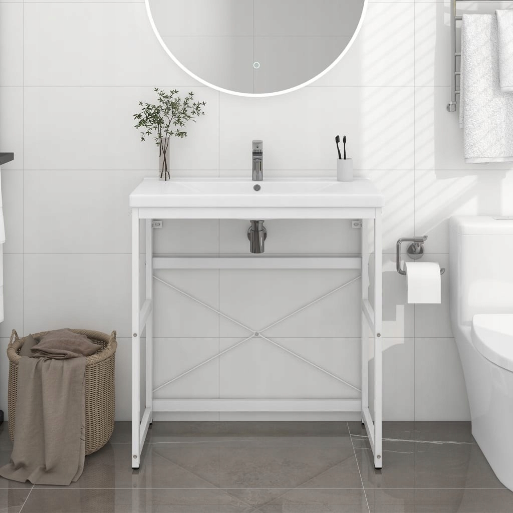 Podomietkový WC modul - Vidaxl rám pre umývadlo, biely, 79x38x83 cm