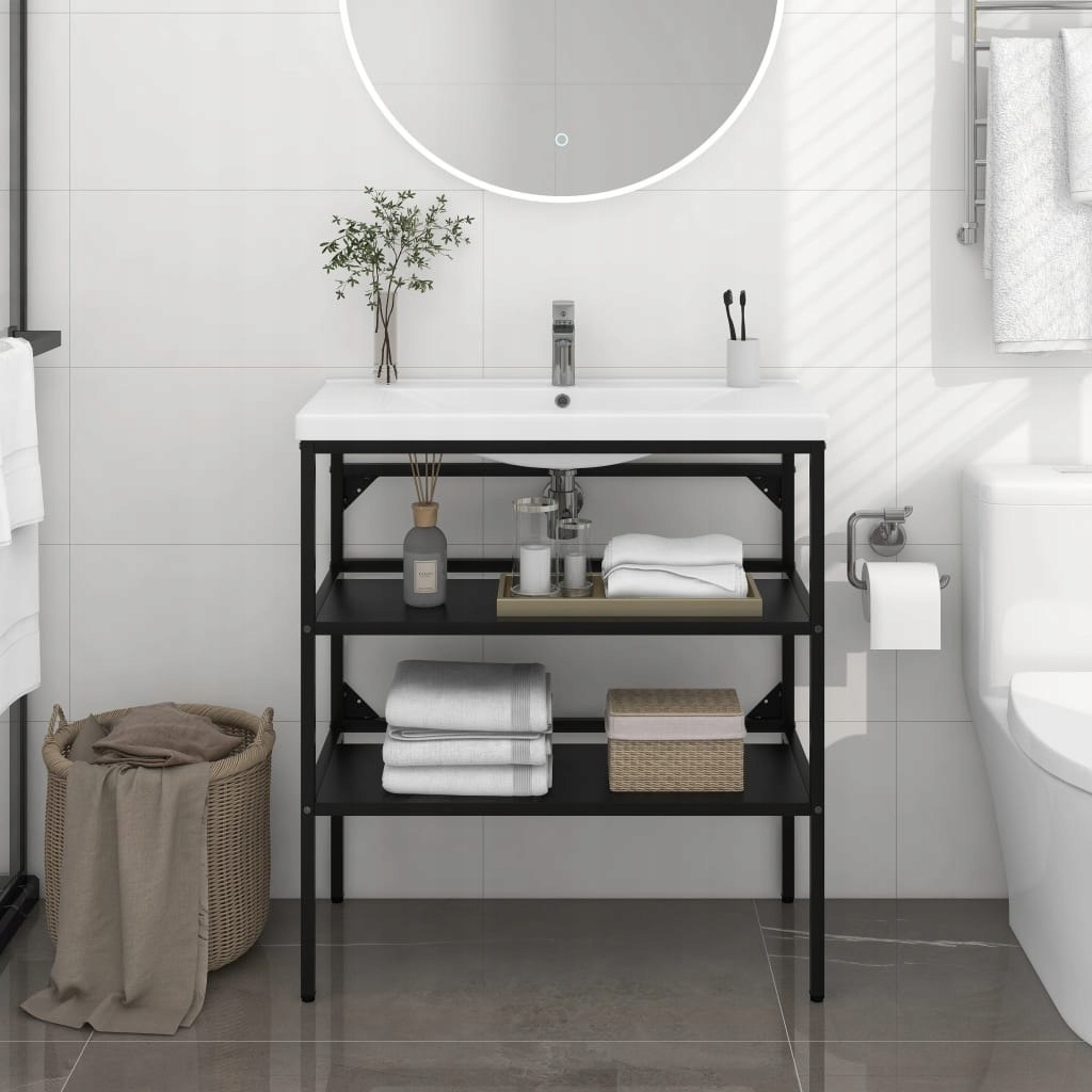 Podomietkový WC modul - vidaXL Stojan na umývadlo Čierna 79x38x83 cm Žltá
