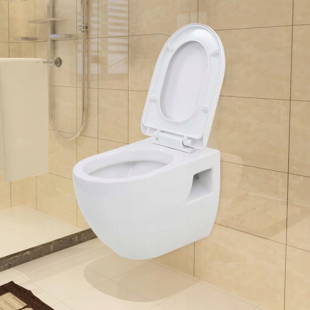 WC misa - vidaXL závesné WC biele keramické
