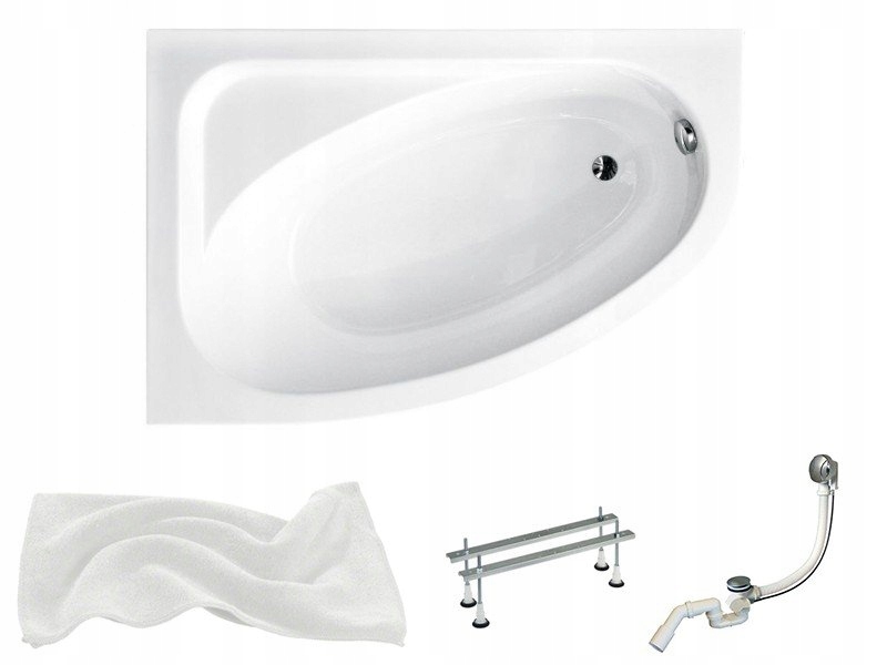 Vaňa - Vaňa Cornea 140x80 Ľavý Besco + Siphon Automat!