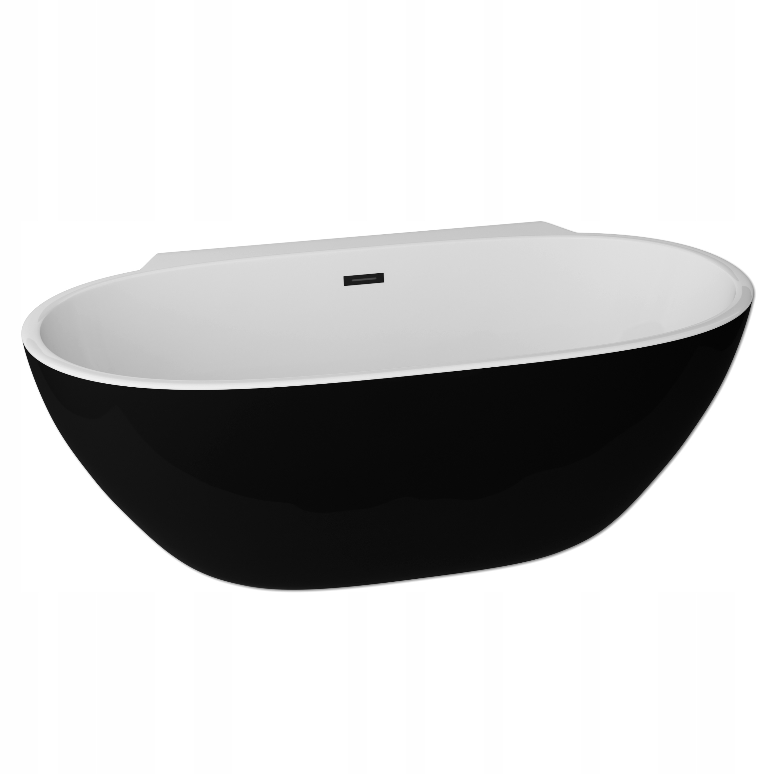 Vaňa - Čierna a čierna stena vane Mandal 170x85+SIPHON