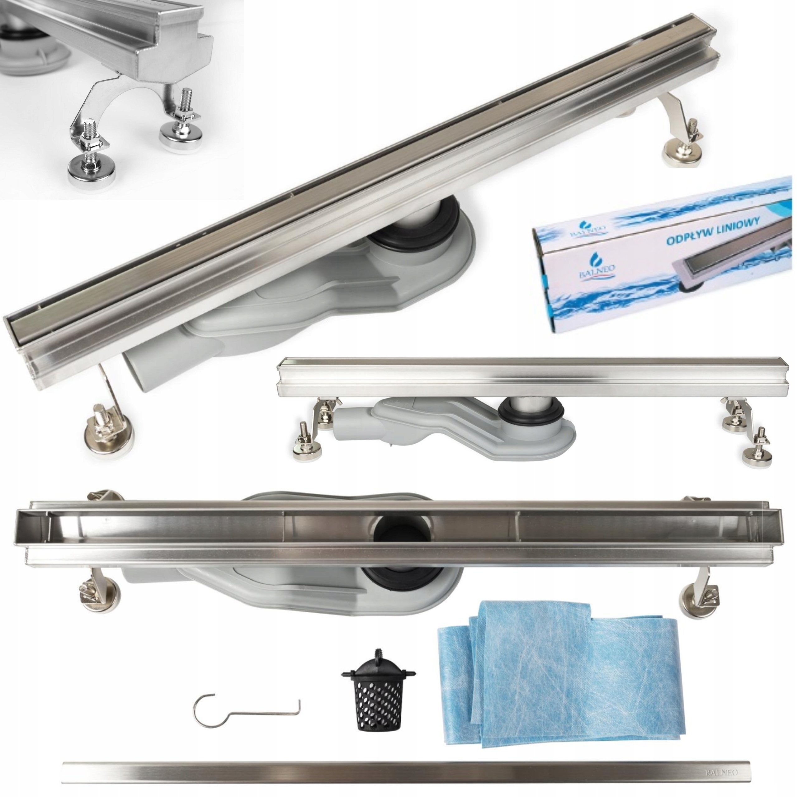 Sprchový žľab - Úzka Lineárna odtok Ballneo Set 60 cm Slim