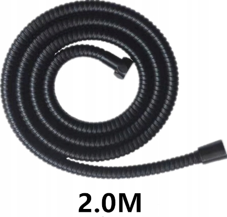 Sprchová hadica - Čierna sprchová hadica 200 cm/2,0 m na kúpeli