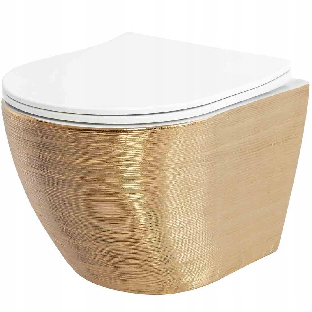 WC misa - WC - Carlo Mini Riml Dur/Flat/ZM Gold Brush/Biela