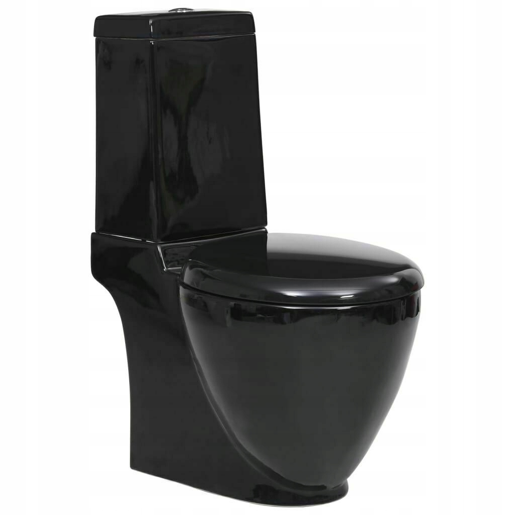 WC misa - Keramická toaleta okrúhla toaleta pre čiernu kúpeľňu