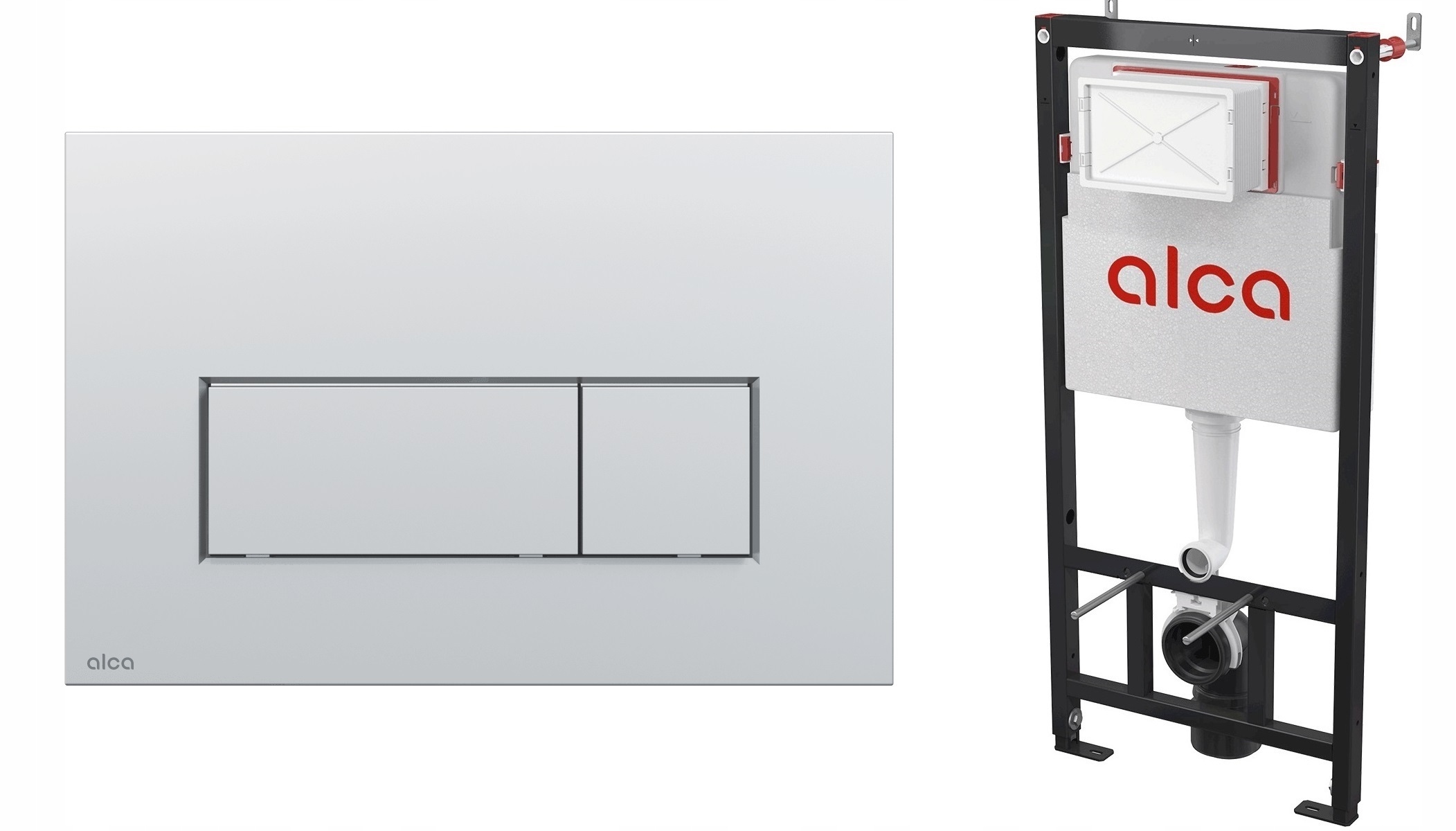 Podomietkový WC modul - WC Alcadrain Frame + tlačidlo Chrome Mat