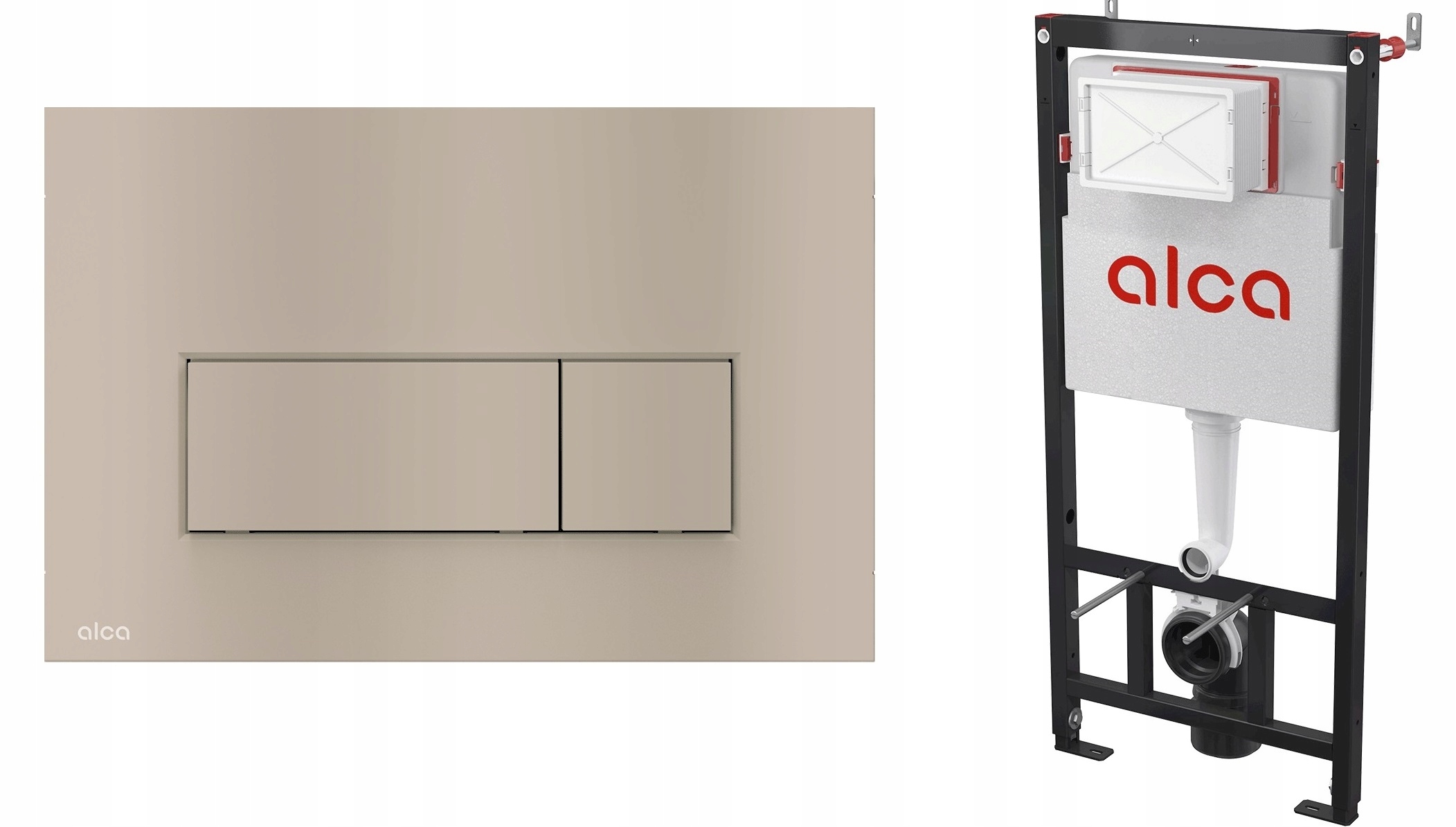 Podomietkový WC modul - WC Alcadrain Frame + tlačidlo Nickel Mat