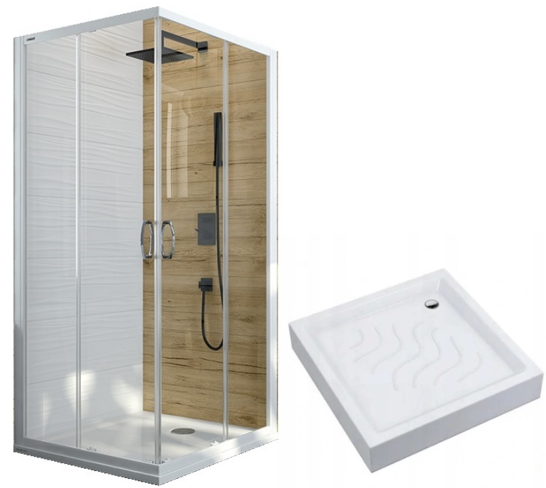 Sprchový kút, kabína - TALIANSKÁ sprchová kabína Milky 90x90 + bazénik