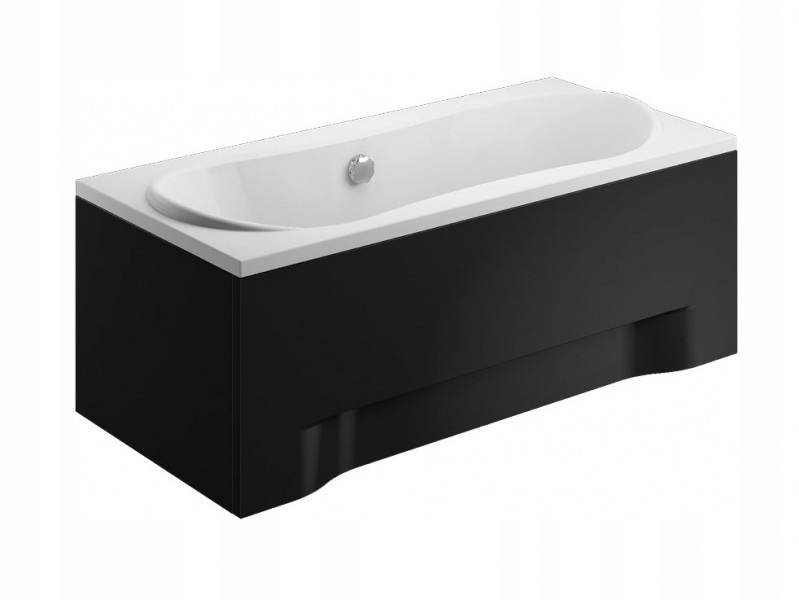 Vaňa - Obdĺžniková Vaňa 180x80 Long Black + sifón