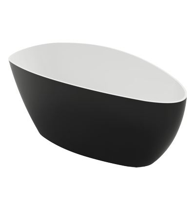 Vaňa - Freestanding Bath 170x77x62 cm / 330l, biela a čierna
