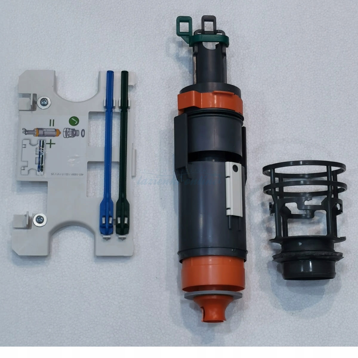 Podomietkový WC modul -  Werit Service Set Tile Ventil Pusher