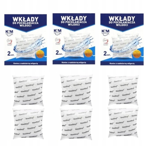 Pohlčovač vlhkosti - Vložka vlhkosti vlhkosti Humistop vložky 6ks