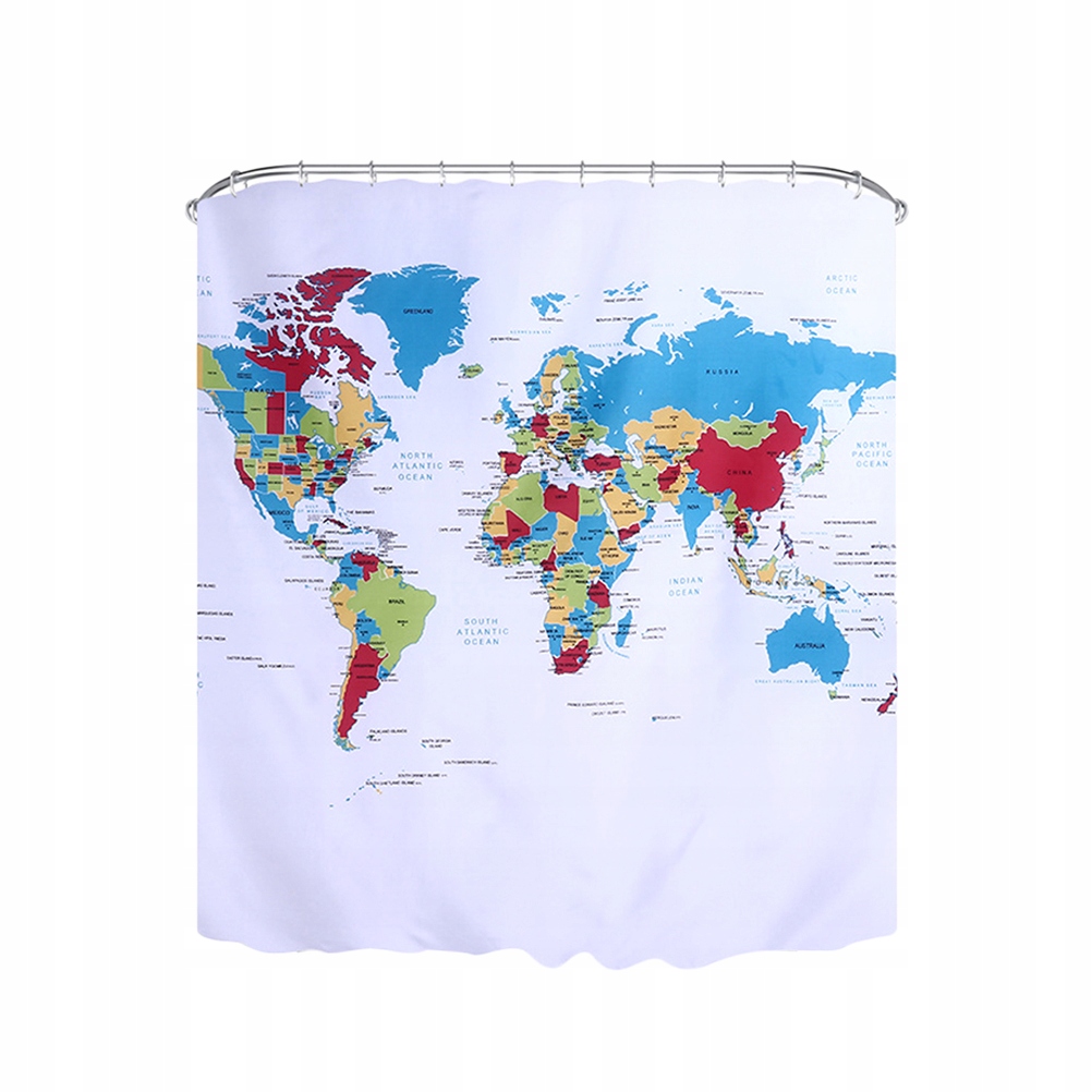 Kúpeľňová sada - World Map Polyester Curtain Waterp Shower Curtain