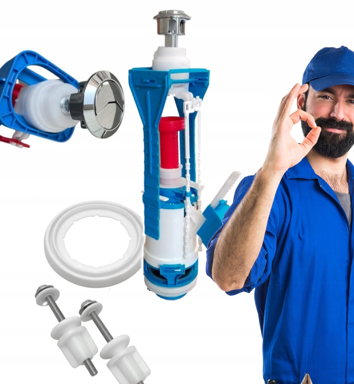 Splachovacie WC tlačítko - 3/6 l Difunkčná sada ventilových ventilov