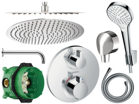 Sprchová súprava - BATTERY KIT THERMOSTAT Hansgrohe sprchový dážď 30