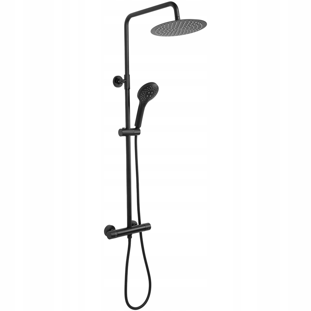 Sprchový panel - Vincent Black Shower Kit + Rea Termostat