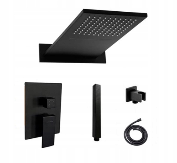 Sprchová súprava - SET FLUSH CASCADE WATERFALL SLIM BLACK MAT