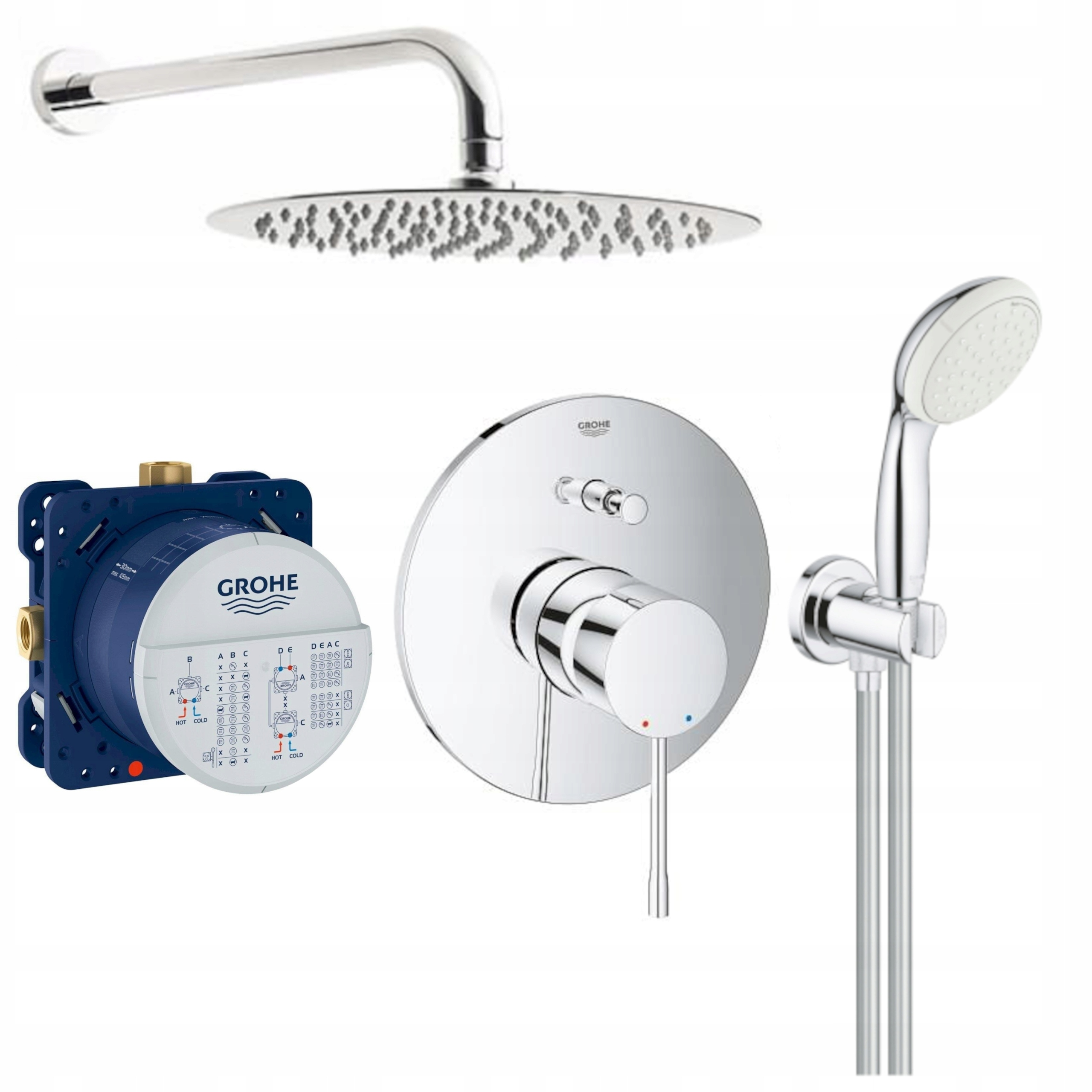 GROHE 25 cm preplachovaného splachovaného sada batérií