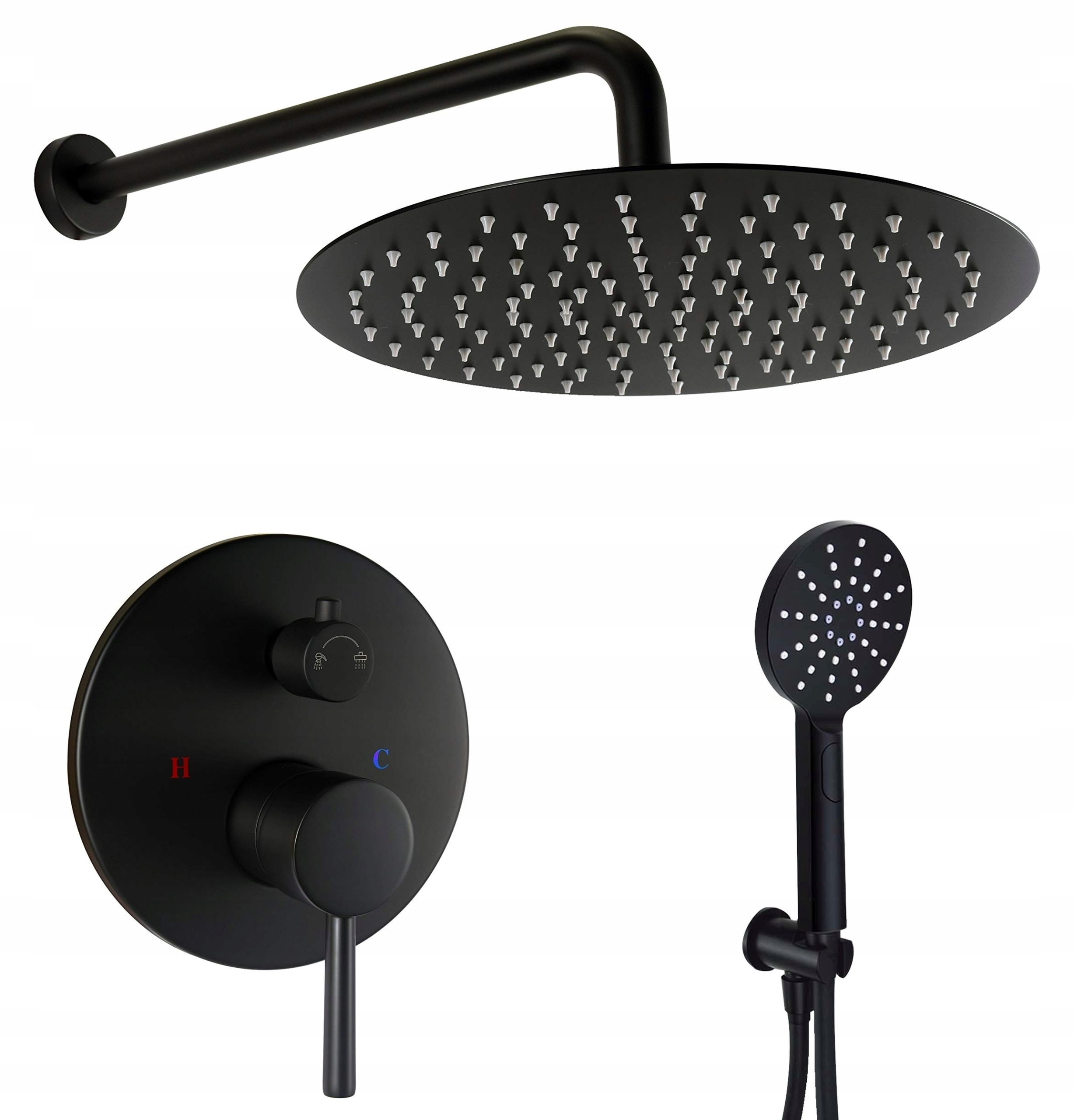 Sprchová súprava - Odpruženie sprchový set black postrek 30