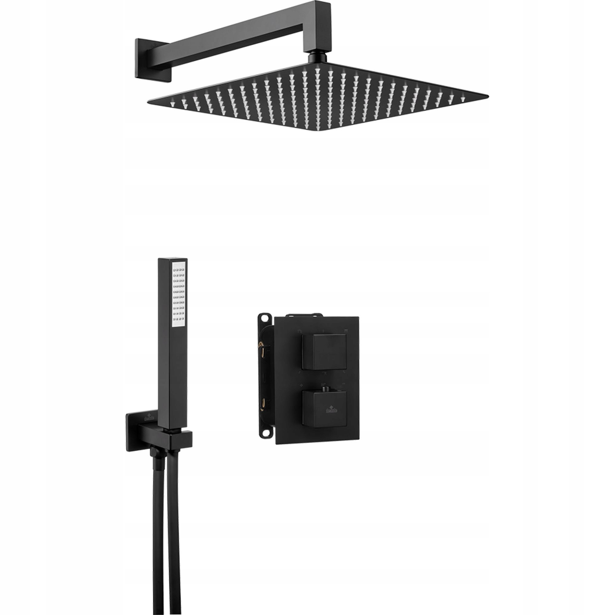 Sprchová súprava - SET FLUSH sprchový termostat BLACK
