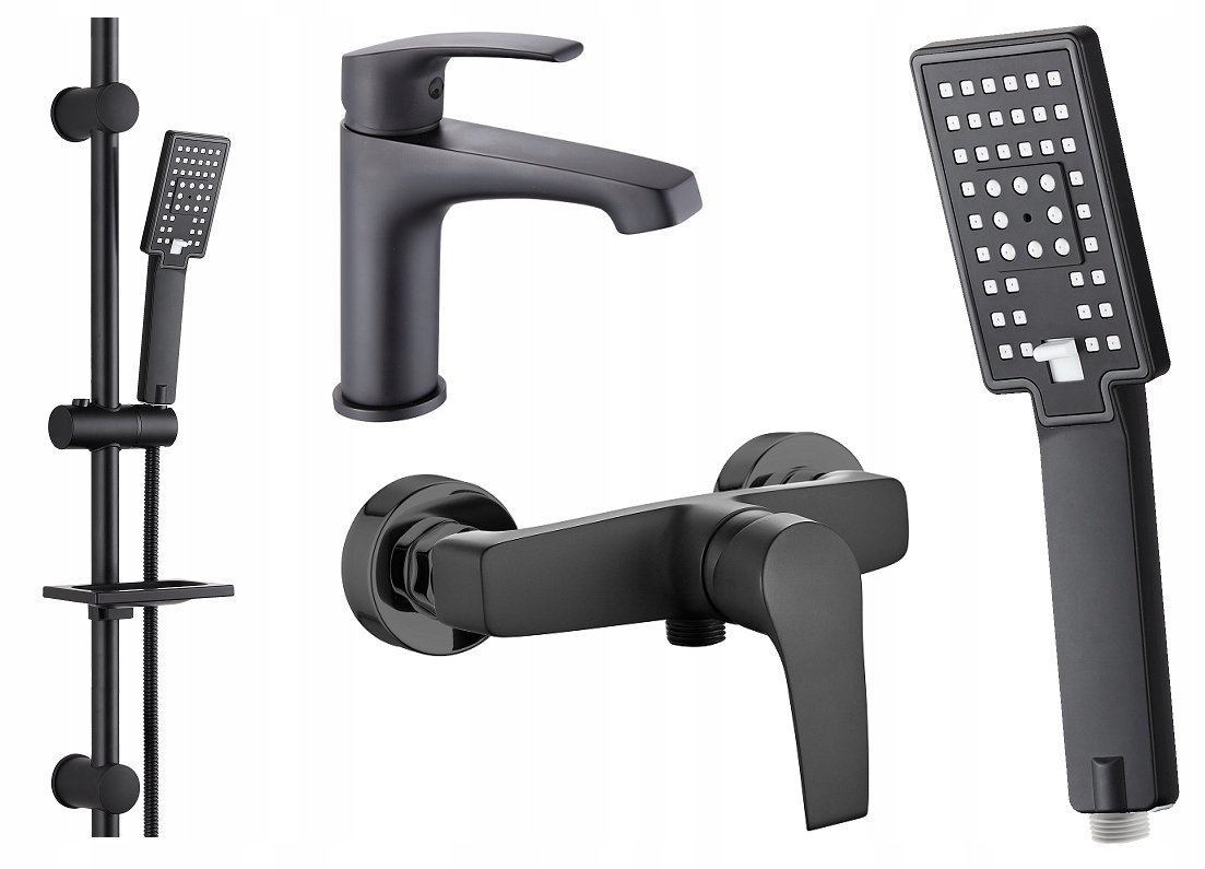Sprchová súprava - KIT sprchová batéria umývadlo BLACK BLACK