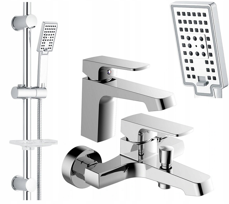 Vaňová batéria - SET sprchovací kút mixer umývadlo CUBIC