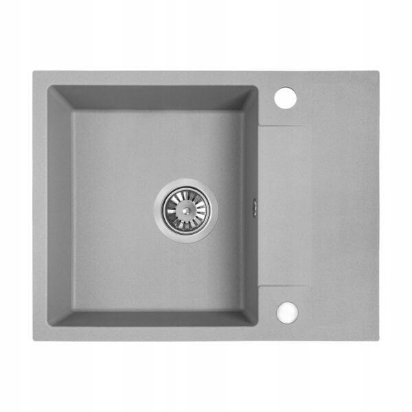 Kuchynský drez - 1-CHAMBER Grey Granite Sink 56x44 so sifónom
