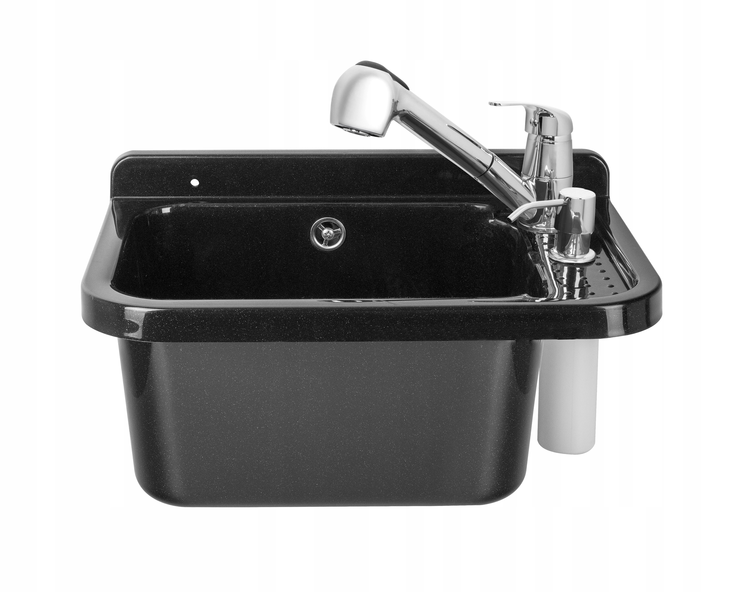 Kuchynský drez - Umývadlo Sink Ekonomová komora čierna batéria 60