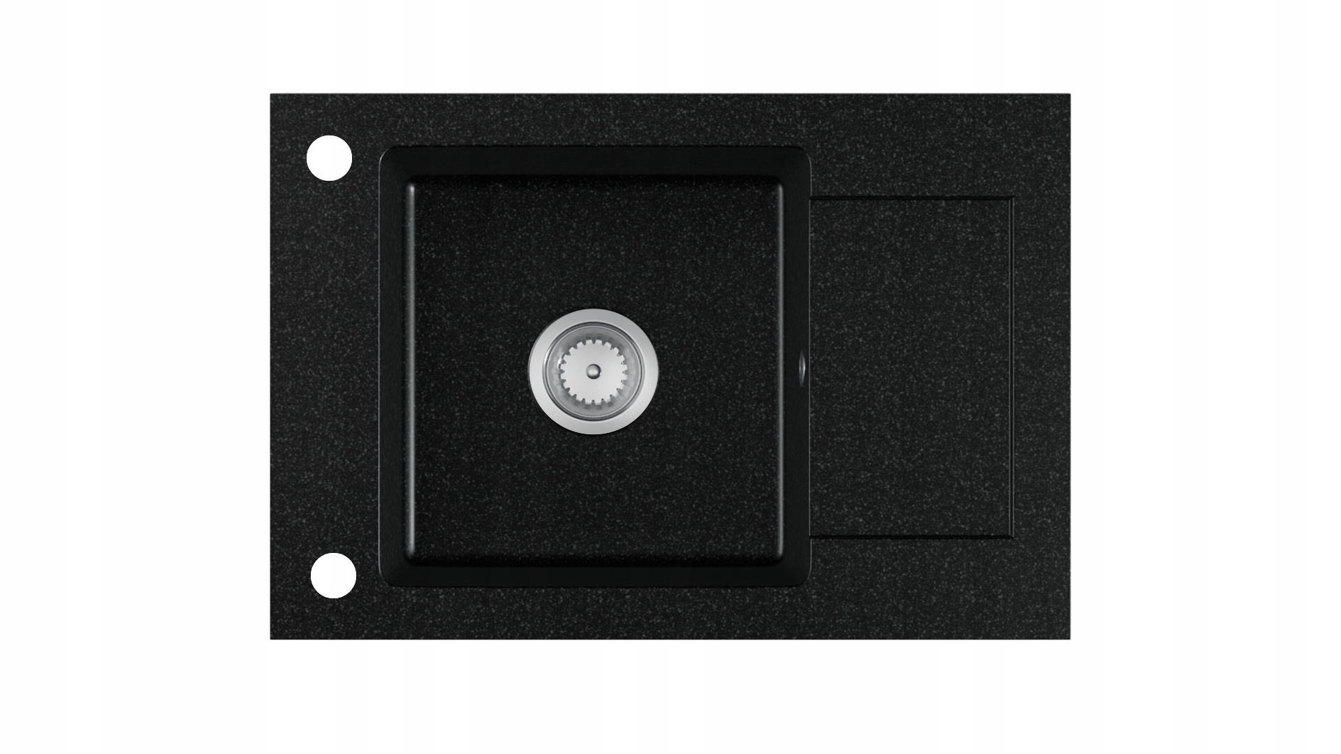 Kuchynský drez - Single -Chamber Granite umývadlo čierne otvory