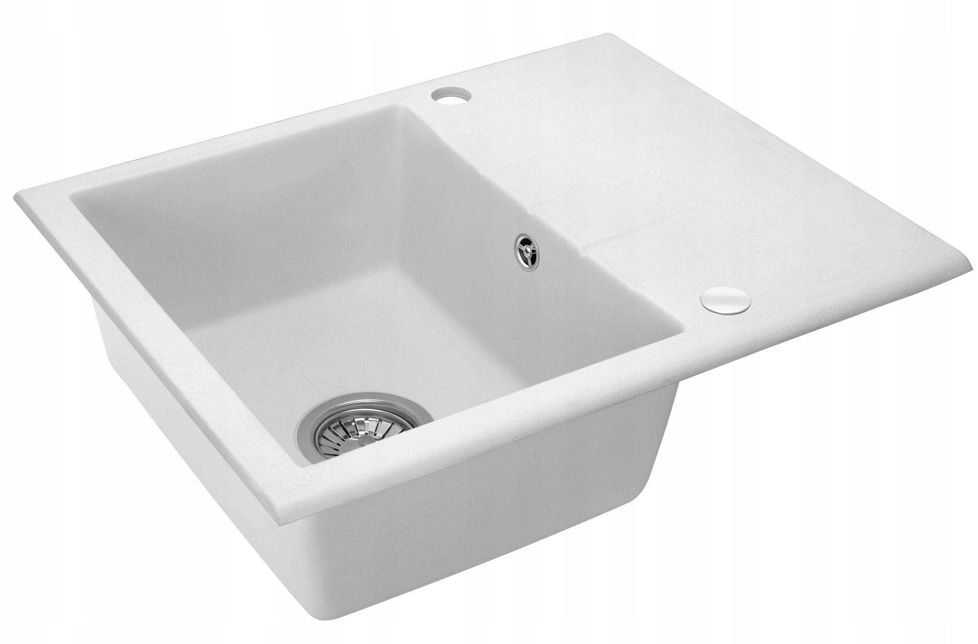 Kuchynský drez - Rea North White Granite Sink Set Set Set Siphon