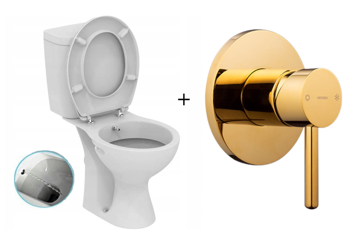 WC misa - Gold Batéria + Kompakt WC / Bidet s horizontálnou doske